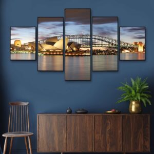 Set Of Five Framed Digital Wall Painting