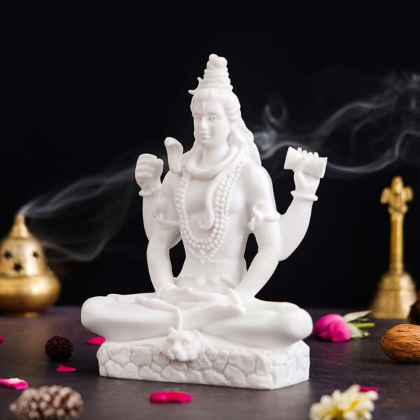 Handicraft Marble Bust Lord Shiv ji Statue for Pooja, Car Dashboard I Shiva Idol I Bholenath I Mahakal I Adiyogi Statue I Office Table