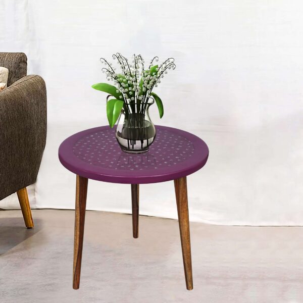 Wooden Round Side Table | Epoxy End Table | Coffee Table | Mid Century Modern Resin | Living Room Furniture - Image 4