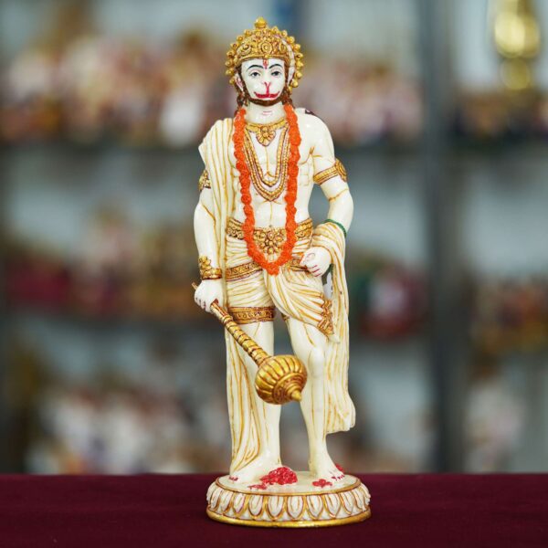 Bajrangbali Statue – White Hanuman Murti for Home & Temple