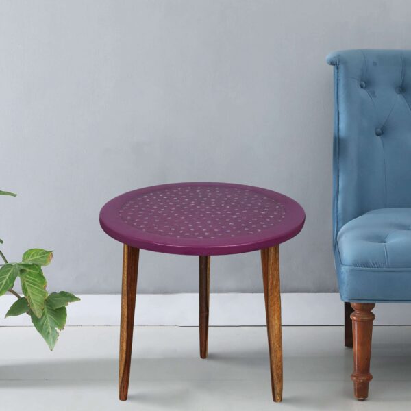 Wooden Round Side Table | Epoxy End Table | Coffee Table | Mid Century Modern Resin | Living Room Furniture - Image 2