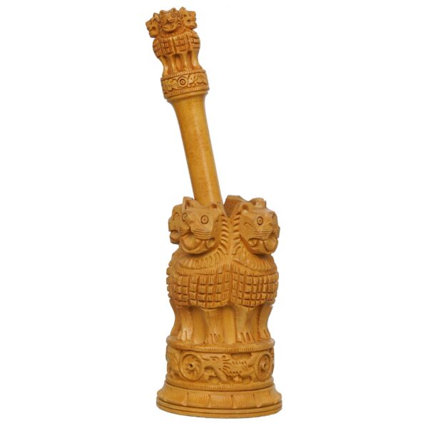 Wooden Ashoka Pillar with Wooden pen
